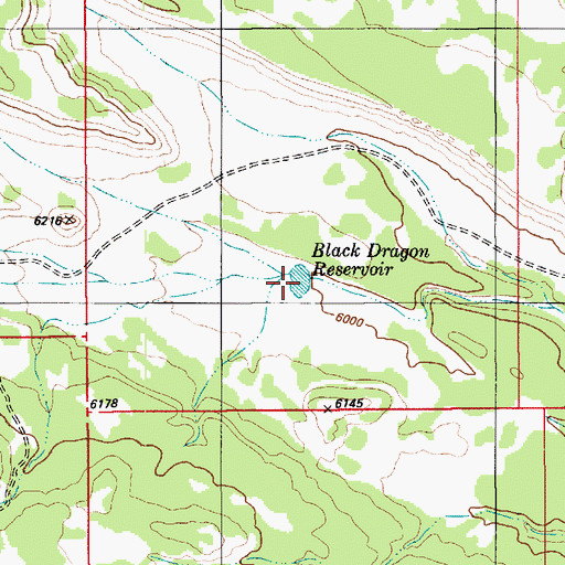 Topographic Map of Black Dragon Reservoir, UT