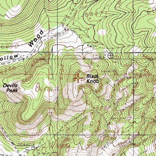 Topographic Map of Black Knob, UT