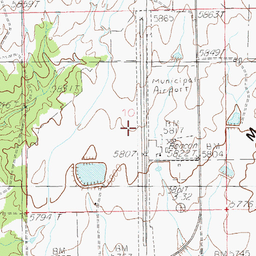 Topographic Map of Blanding Heliport, UT