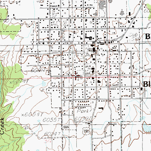 Topographic Map of Blanding Elementary School, UT