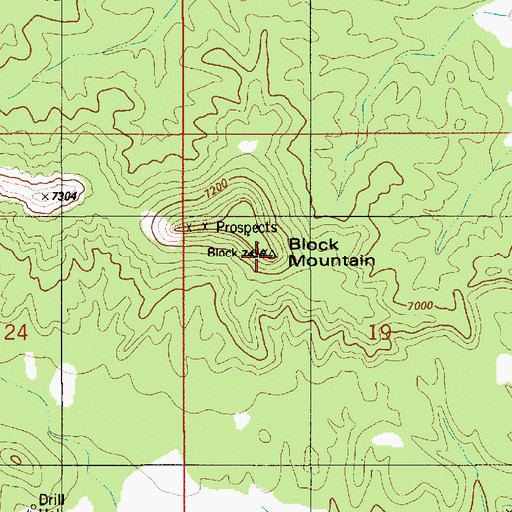 Topographic Map of Block Mountain, UT