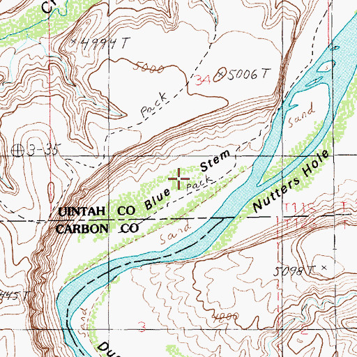 Topographic Map of Blue Stem, UT