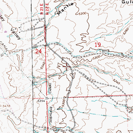 Topographic Map of Bonanza RV and Mobile Home Campground, UT