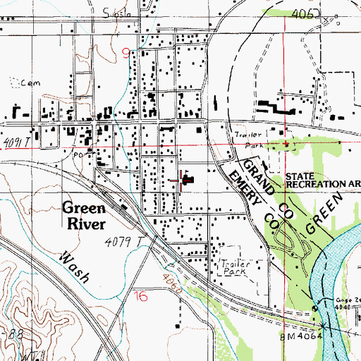 Topographic Map of Book Cliff Elementary School, UT