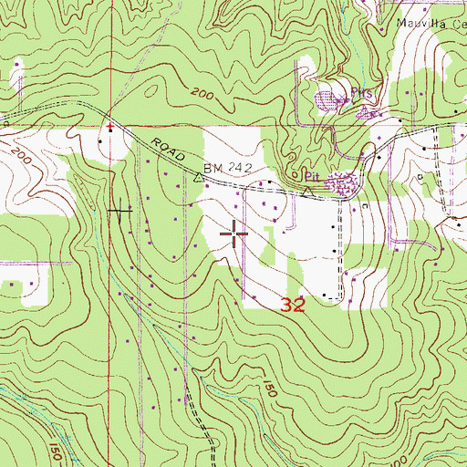 Topographic Map of Mauvilla Community Church of God, AL