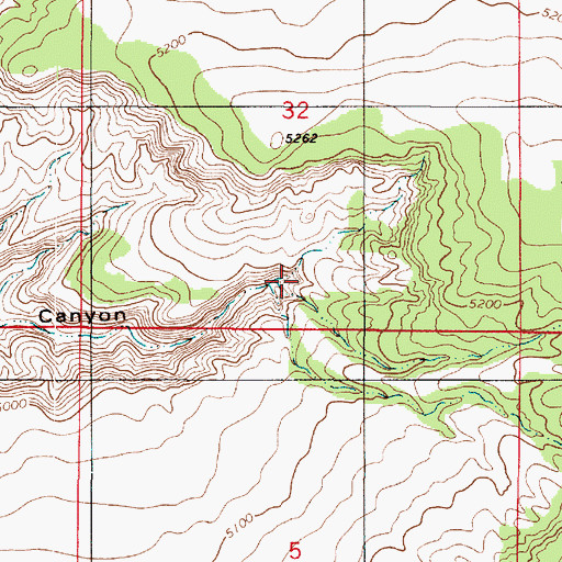 Topographic Map of Bridger Canyon, UT