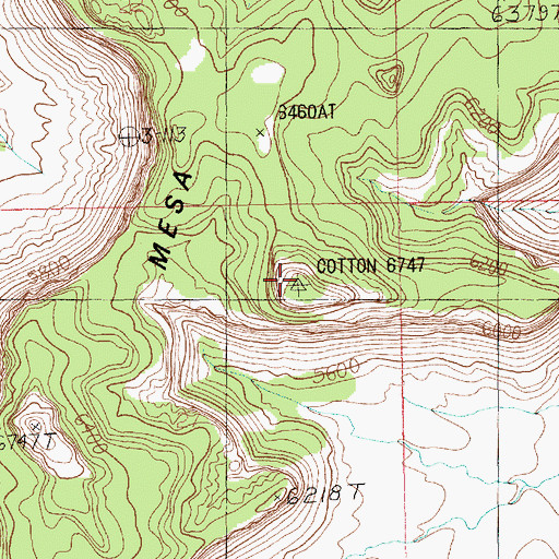 Topographic Map of Bridger Jack Mesa Outstanding Natural Area, UT