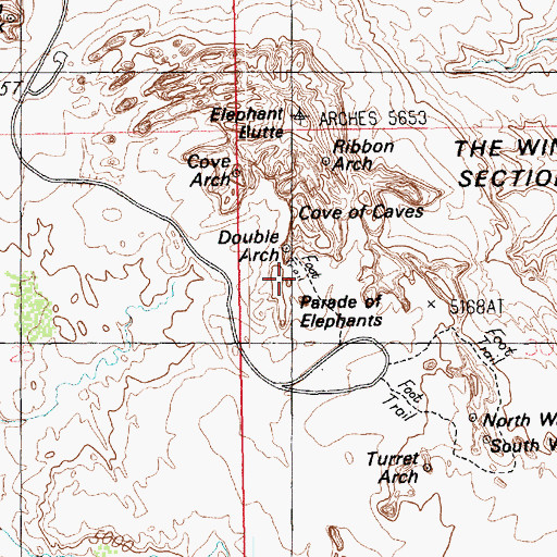 Topographic Map of Buccaneer Rock, UT