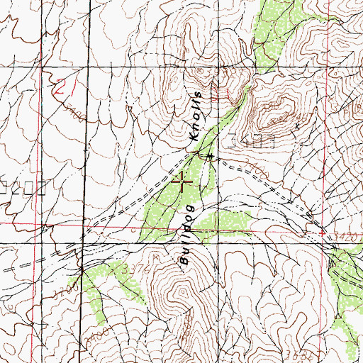 Topographic Map of Bulldog Knolls, UT