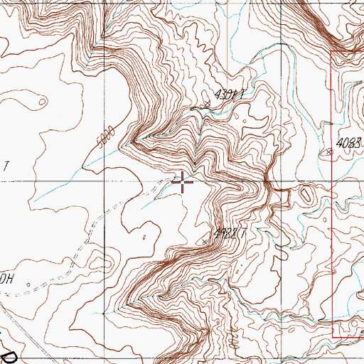 Topographic Map of Bullfrog Creek Overlook, UT