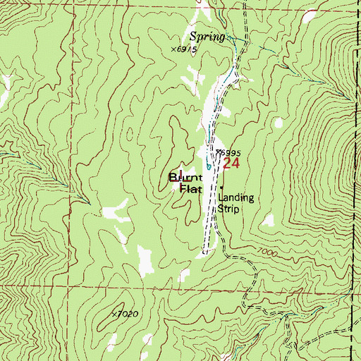 Topographic Map of Burnt Flat, UT