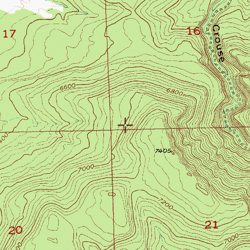 Topographic Map of Butch Cassidy Hideout, UT