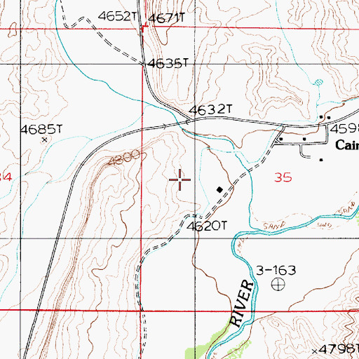 Topographic Map of Caineville Cemetery, UT