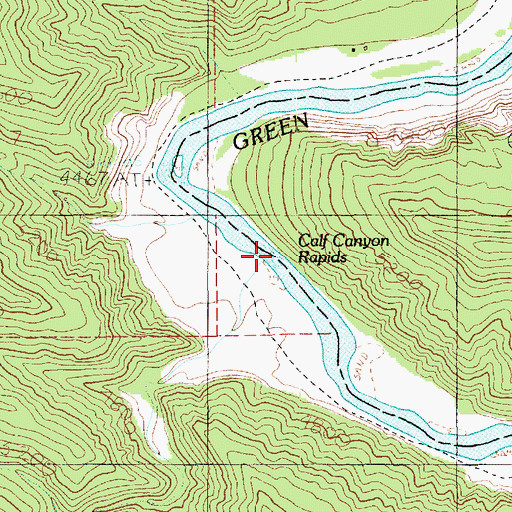 Topographic Map of Calf Canyon Rapids, UT