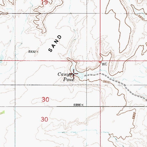 Topographic Map of Canyon Pond, UT