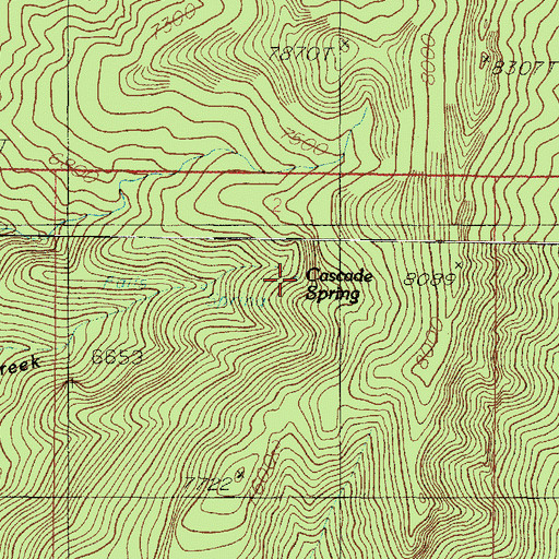 Topographic Map of Cascade Spring, UT