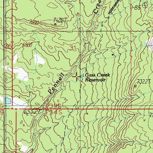 Topographic Map of Cass Creek Reservoir, UT