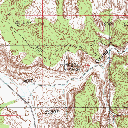 Topographic Map of Cassidys Arch, UT