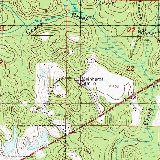 Topographic Map of Meinhardt Cemetery, AL