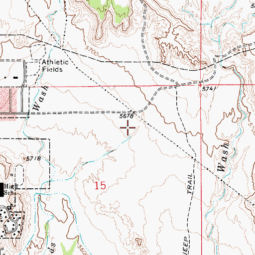 Topographic Map of Castle Heights Elementary School, UT