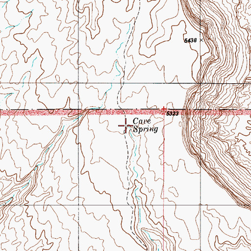 Topographic Map of Cave Spring, UT