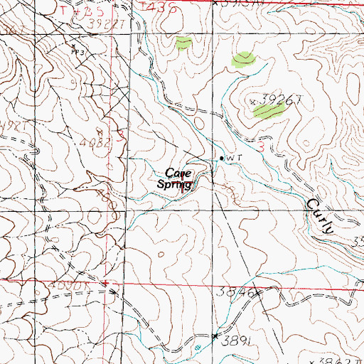 Topographic Map of Cave Spring, UT