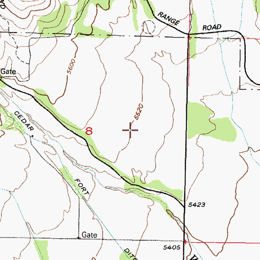 Topographic Map of Cedar Grove, UT