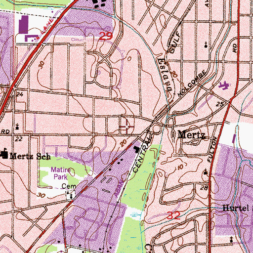 Topographic Map of Mertz Shopping Center, AL