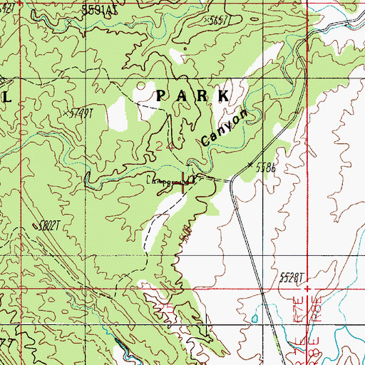Topographic Map of Cedar Mesa Campground, UT