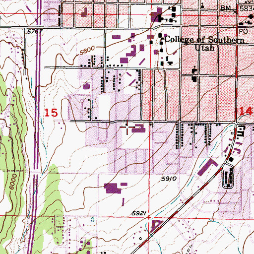 Topographic Map of Cedar South Elementary School, UT