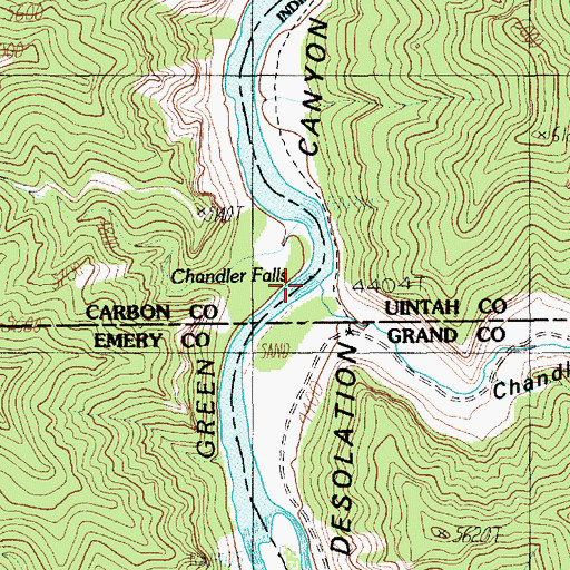 Topographic Map of Chandler Falls, UT