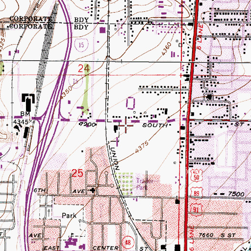 Topographic Map of Charter Summit Hospital, UT