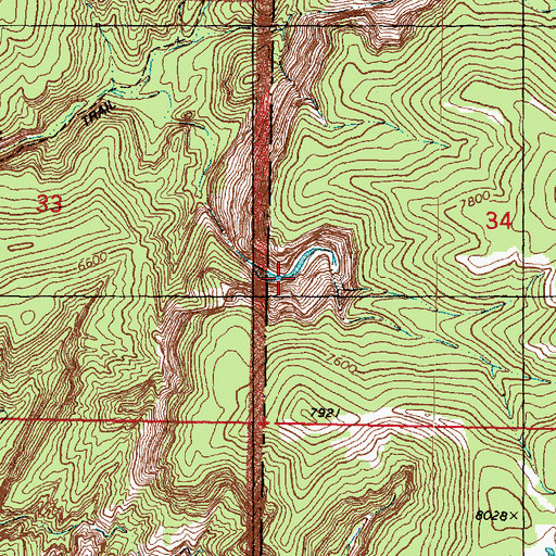 Topographic Map of Chasm Lake, UT