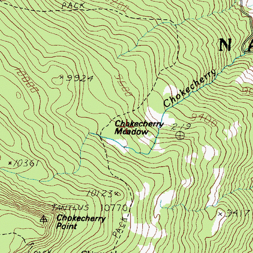 Topographic Map of Chokecherry Meadow, UT