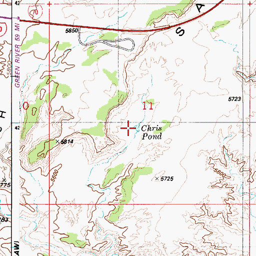 Topographic Map of Chris Pond, UT