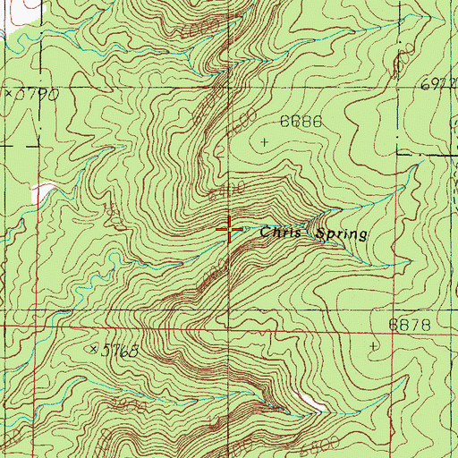 Topographic Map of Chris Spring, UT