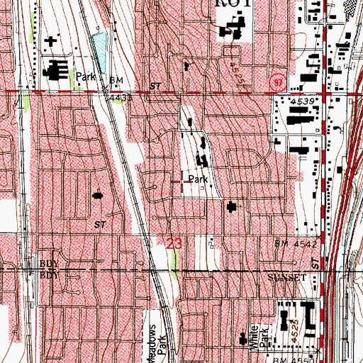 Topographic Map of Civic Center Park, UT
