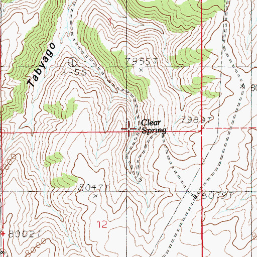 Topographic Map of Clear Spring, UT