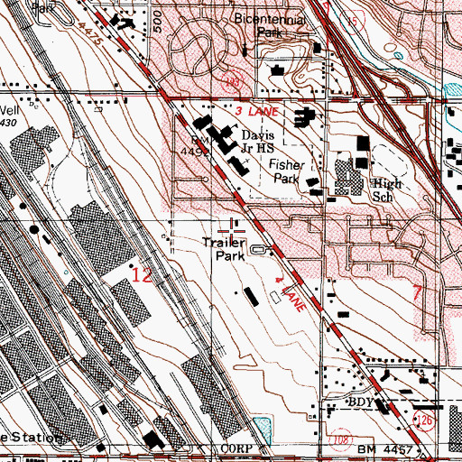 Topographic Map of Clearfield City Cemetery, UT