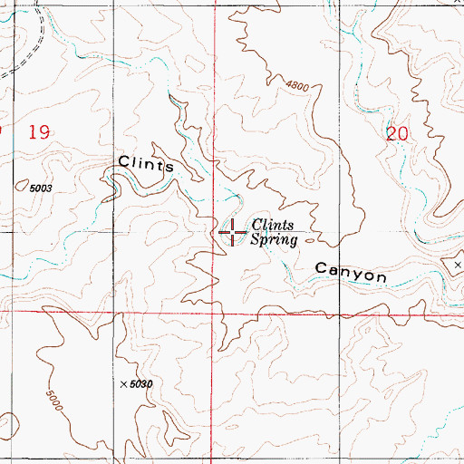 Topographic Map of Clints Spring, UT