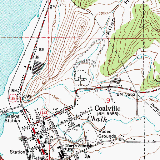 Topographic Map of Coalville Cemetery, UT