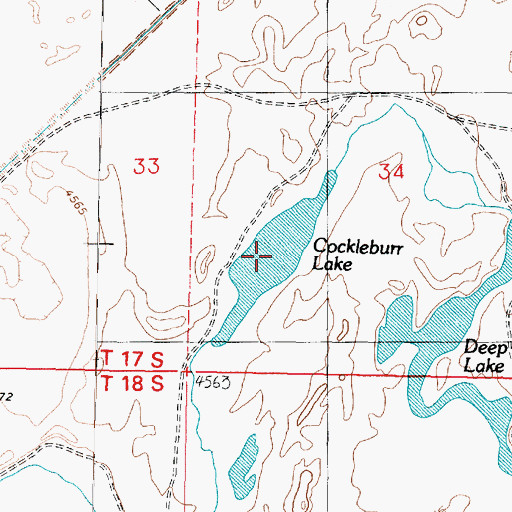 Topographic Map of Cockleburr Lake, UT