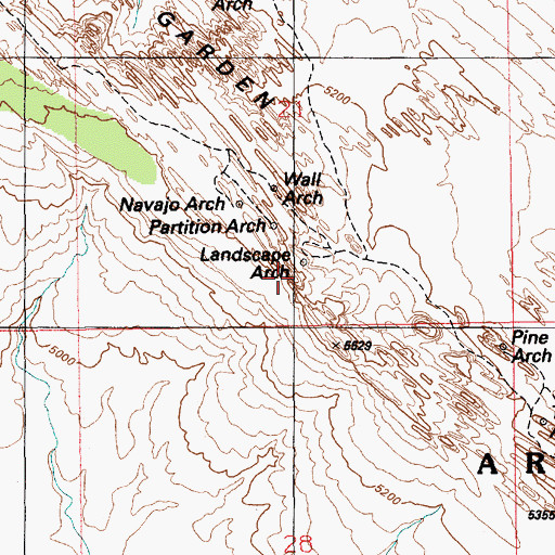 Topographic Map of Coke Oven Arch, UT