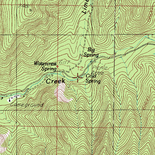 Topographic Map of Cold Spring, UT
