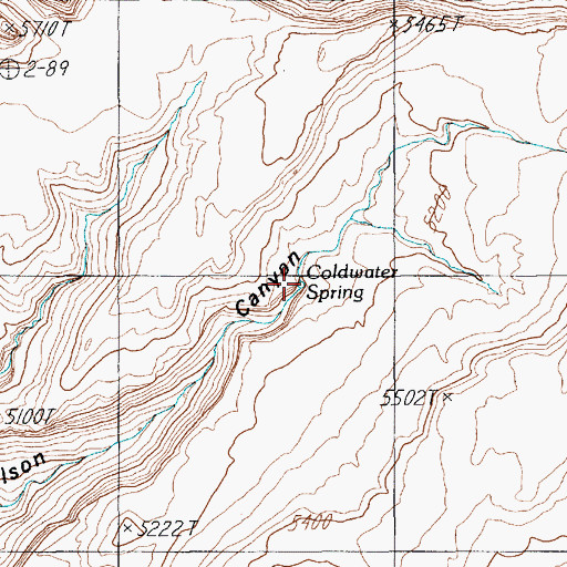 Topographic Map of Cold Water Spring, UT