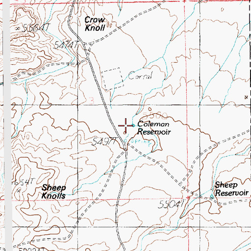 Topographic Map of Coleman Reservoir, UT