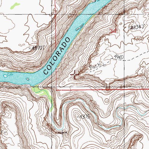 Topographic Map of Colorado River Overlook, UT