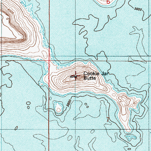 Topographic Map of Cookie Jar Butte, UT