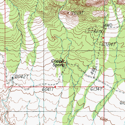 Topographic Map of Copper Spring, UT