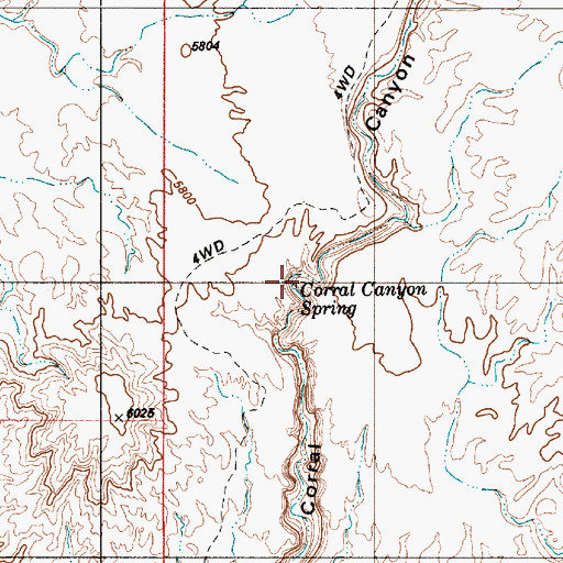 Topographic Map of Corral Canyon Spring, UT
